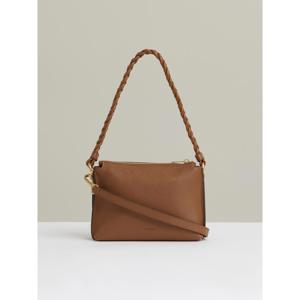 REISS Paige Suede Plaited-Strap Cross-Body Bag